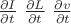 $\frac{\partial I}{\partial t} \ \frac{\partial L}{\partial t} \ \frac{\partial v}{\partial t}$