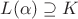 $L(\alpha)\supseteq K$
