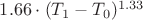 $1.66 \cdot (T_1-T_0)^{1.33}$