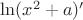 $\ln (x^2+a)'$