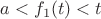 $a<f_1(t) < t$