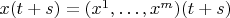 $x(t+s)=(x^1,\ldots,x^m)(t+s)$