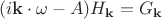 $$(i\mathbf{k}\cdot \mathbf{\omega}- A)H_{\mathbf{k}} =G_{\mathbf{k}}$$