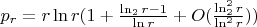 $p_r = r\ln r(1 +\frac{\ln_2 r-1}{\ln r}+O(\frac{\ln_2^2r}{\ln^2r}))$