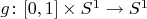 $g\colon [0,1] \times S^1\to S^1