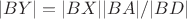 $|BY|=|BX||BA|/|BD|$