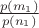 $\frac{p(m_1)}{p(n_1)}$