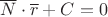 $\overline{N}\cdot\overline{r}+C=0$