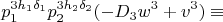 $$p_1^{3h_1\delta_1}p_2^{3h_2\delta_2}(-D_3w^3+v^3)\equiv$$