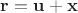 $\mathbf r = \mathbf u + \mathbf x$