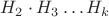 $H_{2}\cdot H_{3}\ldots H_{k}$