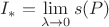 $I_{*} = \lim\limits_{\lambda \to 0}^{}s(P)$