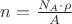 $n=\frac{N_A \cdot \rho}{A}$