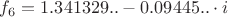 $f_{6}=1.341329..-0.09445..\cdot i$