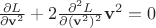 $\frac{\partial L}{\partial\mathbf{v}^2}+2\frac{\partial^2 L}{\partial(\mathbf{v}^2)^2}\mathbf{v}^2=0$