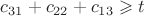 $c_{31}+c_{22}+c_{13} \geqslant t$