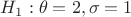$H_1: \theta=2, \sigma=1$