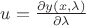 $u=\frac{\partial y(x, \lambda)}{\partial \lambda}$