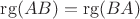 $\operatorname{rg}(AB)=\operatorname{rg}(BA)$