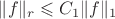 $\| f \|_r \leqslant C_1\| f \|_1$ $\| f \|_r \leqslant C_1\| f \|_1$