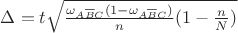 $\Delta=t\sqrt{\frac{\omega_{A\overline{B}C}(1-\omega_{A\overline{B}C})}{n}(1-\frac{n}{N})}$