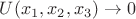 $U(x_1,x_2,x_3)\to 0$