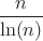 $\dfrac{n}{\ln(n)}$