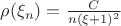 $\rho(\xi_n)=\frac{C}{n(\xi+1)^2}$