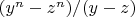 $(y^n-z^n)/(y-z)$