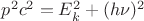 $p^2 c^2 = E_k^2 + (h \nu)^2$