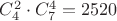 $C_4^2 \cdot C_7^4 = 2520$
