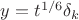 $y=t^{1/6}\delta_k$