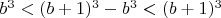 $b^3 < (b+1)^3 - b^3 < (b+1)^3$