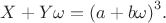$\displaystyle X+Y\omega={(a+b\omega)}^3.$