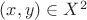 $(x,y)\in X^2$