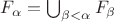 $F_\alpha = \bigcup_{\beta < \alpha} F_\beta$