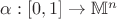 $\alpha:[0, 1]\rightarrow {\Bbb M}^n$