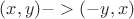 $(x,y)->(-y,x)$