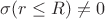 $\sigma(r\leq R)\neq 0$