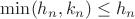 $\min (h_n, k_n)\le h_n$
