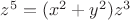 $ z^{5}=(x^{2}+y^{2})z^{3} $