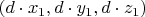 $(d\cdot x_1,d\cdot y_1,d\cdot z_1)$