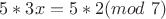 $5*3x=5*2 (mod \ 7)$