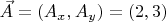 $\vec{A}=(A_x,A_y)=(2,3)$