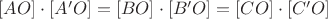 $[AO] \cdot [A'O] = [BO] \cdot [B'O] = [CO] \cdot [C'O]$