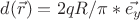 $d(\vec{r})=2qR/\pi * \vec{e_y} $