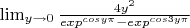 \lim_{y\to 0}{\frac {4y^2} {exp^{cos{y\pi}}-exp^{cos{3y\pi}}}}