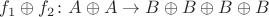 $f_1 \oplus f_2 \colon A \oplus A \to B \oplus B \oplus B \oplus B$