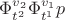 $\Phi^{v_2}_{t^2}\Phi^{v_1}_{t^1}p$