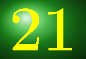$\tikz[scale=3, transform shape, font=\fontsize{11}\selectfont, black!70!]{
\node at (4.79,10)[shading=ball,ball color=green!70!violet!100!, white] {\color{yellow}\Huge\textbf{21}}
}$